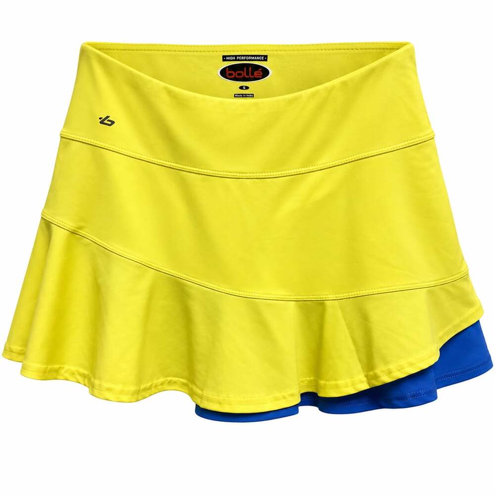Bollé Tennis Skort Size S Yellow Blue Built-In Shorts Performance
